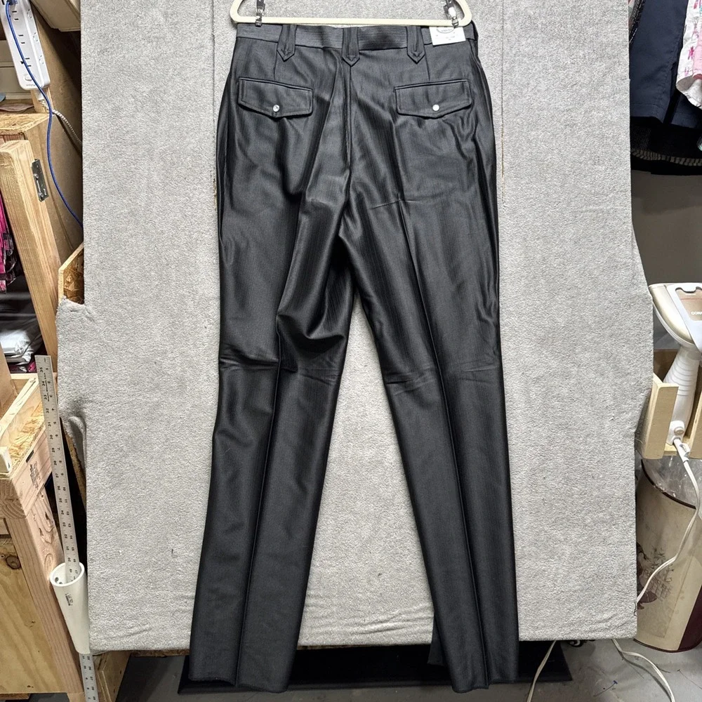 70s Vtg Maximos Suit Mens‎ 46/36 Black Brown Western Point Yoke Rockabilly Prom